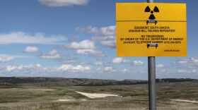 Uranium mining warning sign in Edgemont, S.D.