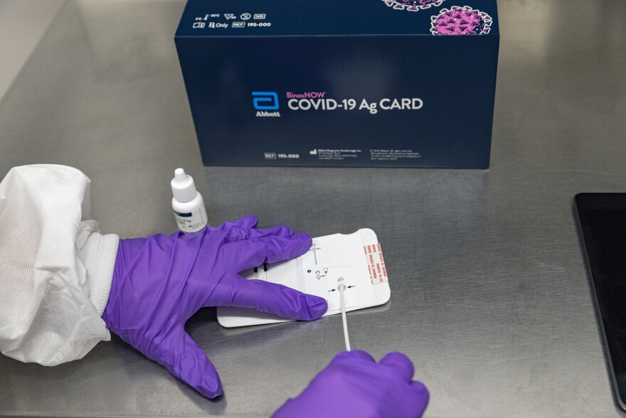 The Trump administration is sending 6,460,000 Abbott antigen tests to Florida to use at sites like nursing homes, grade schools and universities.