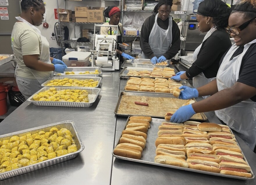 At FoodChain, high school students volunteer their time to prep and distribute meals for younger children.