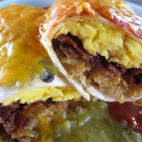 The Breakfast Burrito at Tia Sophia's in Santa Fe, New Mexico.
