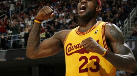 LeBron James plays forward for the Cleveland Cavaliers.