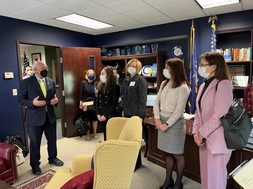 NY Rep. Paul Tonko meets with Moldovan officials at his downtown Albany office, May 9, 2022.