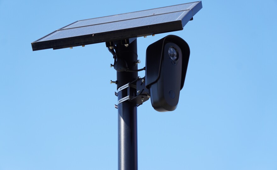 A Flock automatic license plate reading camera overlooks Colley Avenue on Tuesday, Oct. 22, 2024 in Norfolk. A federal lawsuit argues the city's 172 Flock cameras are an unconstitutional violation of privacy.