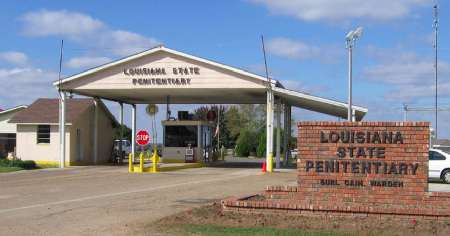 The entrance to Louisiana State Penitentiary, better known as Angola Prison.