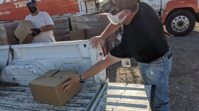 West Texas Food Bank Staff Pack Trunks And Truck Beds In Presidio