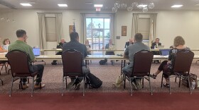 The Washington City Council met Monday in a banquet room at Five Points Washington. Five Points will be the home for council meetings after audio/visual equipment the council purchased Monday is put to use.