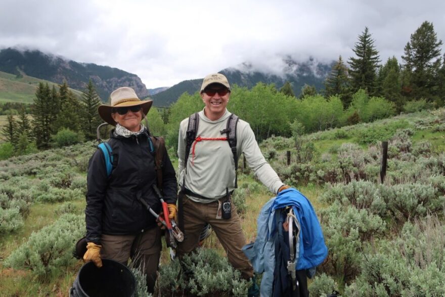 Gretchen Plender, left, and John Freeze regularly dedicate their Saturdays to making more permeable paths for wildlife.