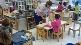 Kim Roney teaches children in an N.C. Pre-K class in Wake County.