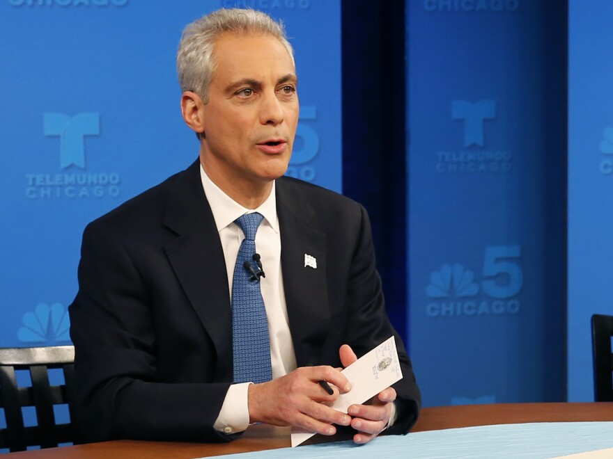 Chicago Mayor Rahm Emanuel, ahead of a televised debate Monday.