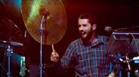 Sean Carey, who writes and records as S. Carey, performing live with Bon Iver.