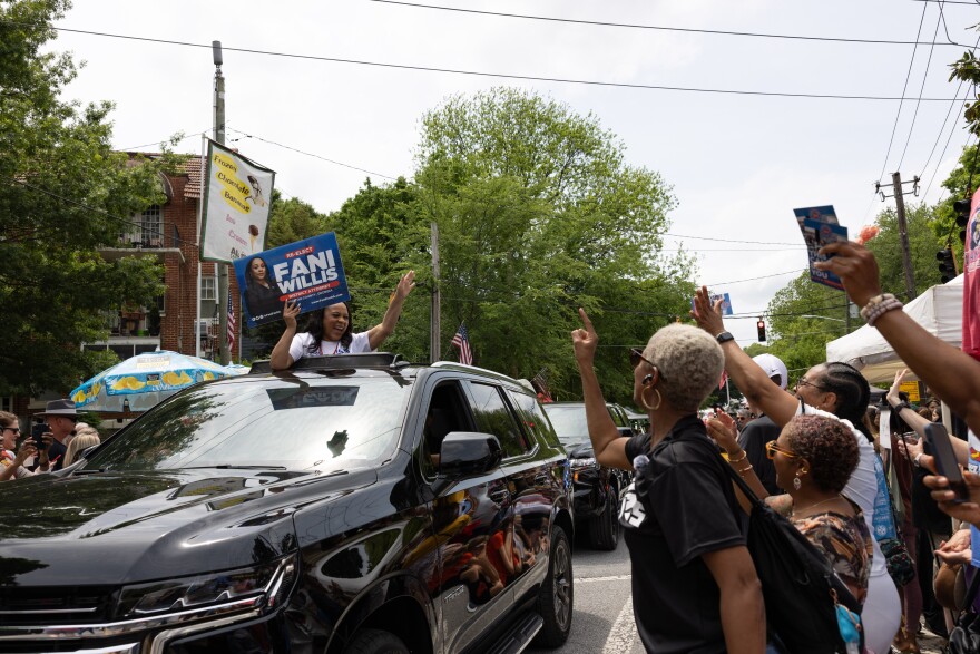 Fulton DA Fani Willis at a parade in Atlanta on April 27.