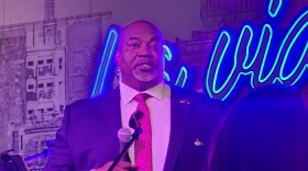 Lt. Gov. Mark Robinson spoke at a Latino business event in Charlotte on Tuesday, July 9, 2024. He denied that a daycare center owned by his wife received any negative reports from the state.