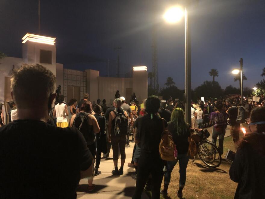 A vigil for Dion Johnson, who was killed by a state trooper Monday, May 25th. 