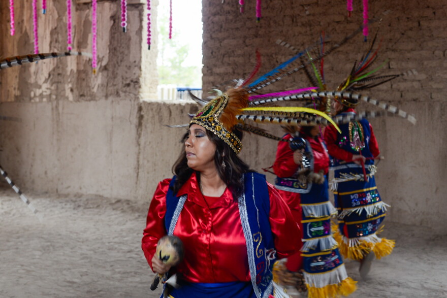 The Matachines De Santa Teresa helped kick off the festivities by performing in the church’s sanctuary.