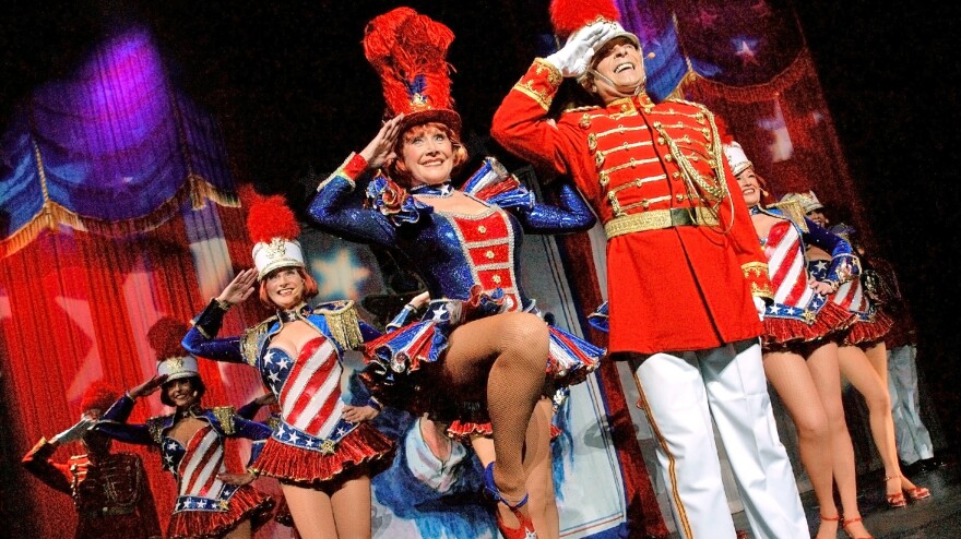 The Palm Springs Follies performances end with a traditional patriotic medley.