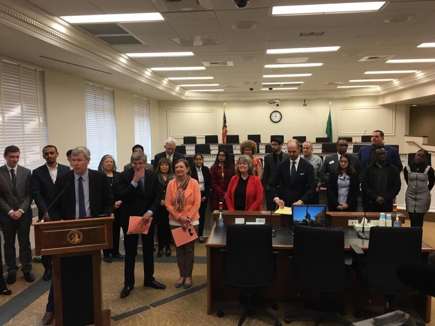 Washington House Democrats unveiled their proposed two-year budget at a news conference on Monday. CREDIT: AUSTIN JENKINS