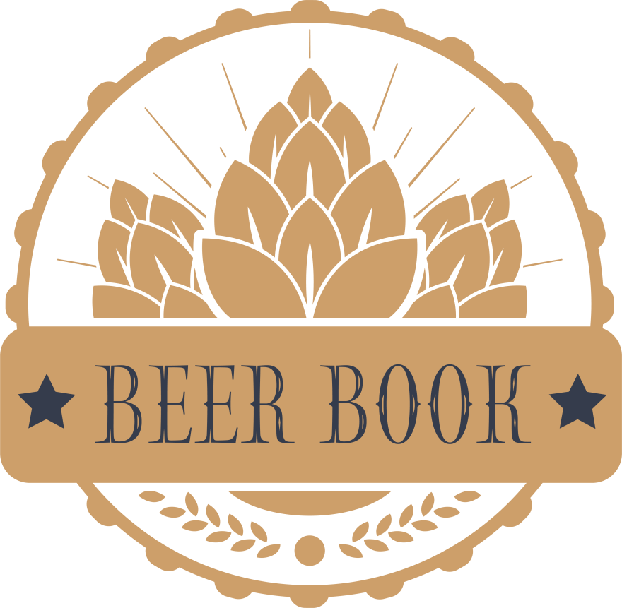 Beer Book Logo as a circular logo with stylized hops