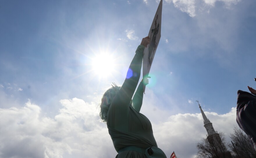 "No Kings" protest in Connecticut on Saturday, March 28, 2026.