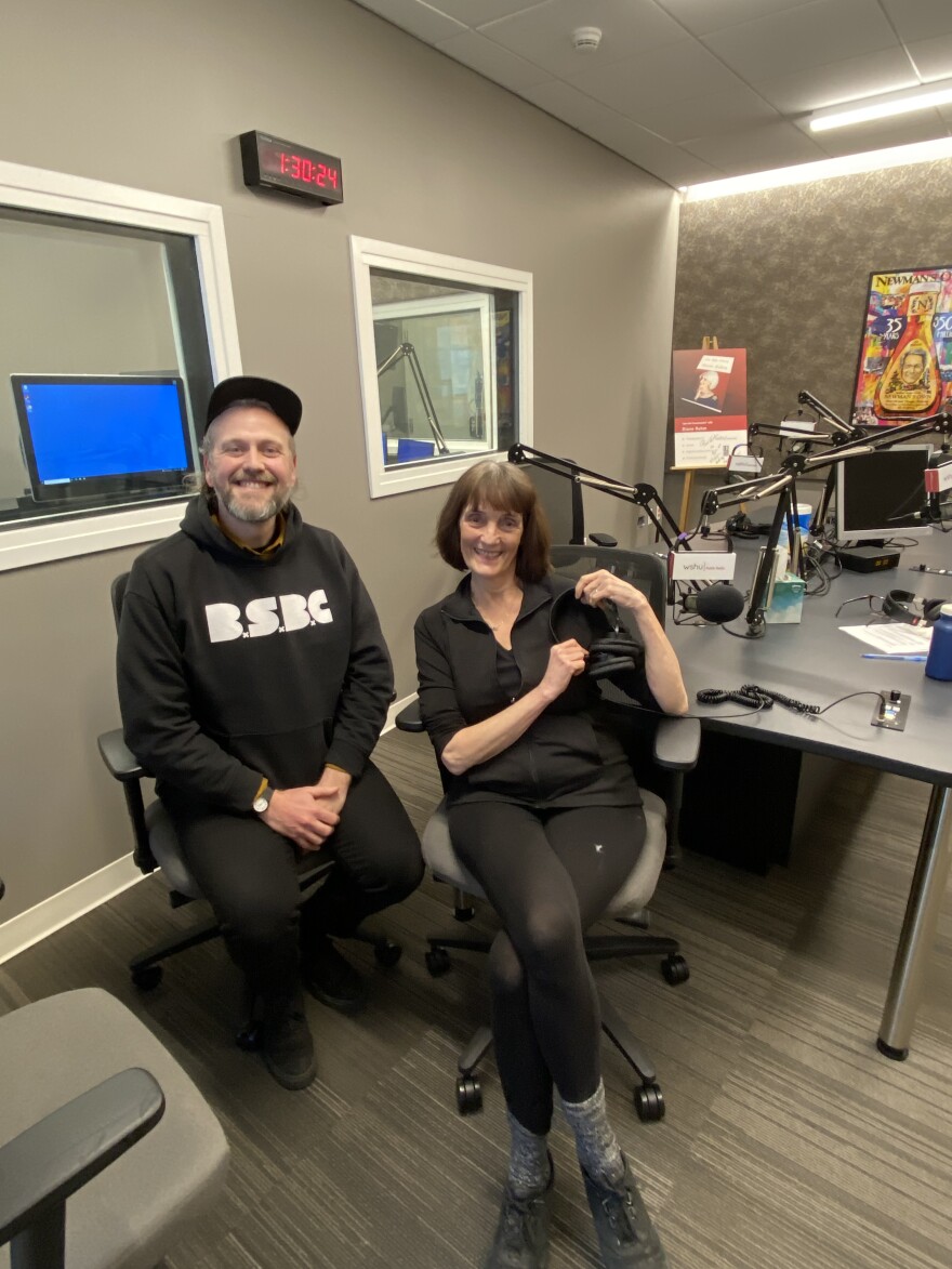 Bradley Street Bicycle Co-op Kyle Anthony chats with Good at Heart host Randye Kaye at the WSHU Studios in Fairfield, CT.