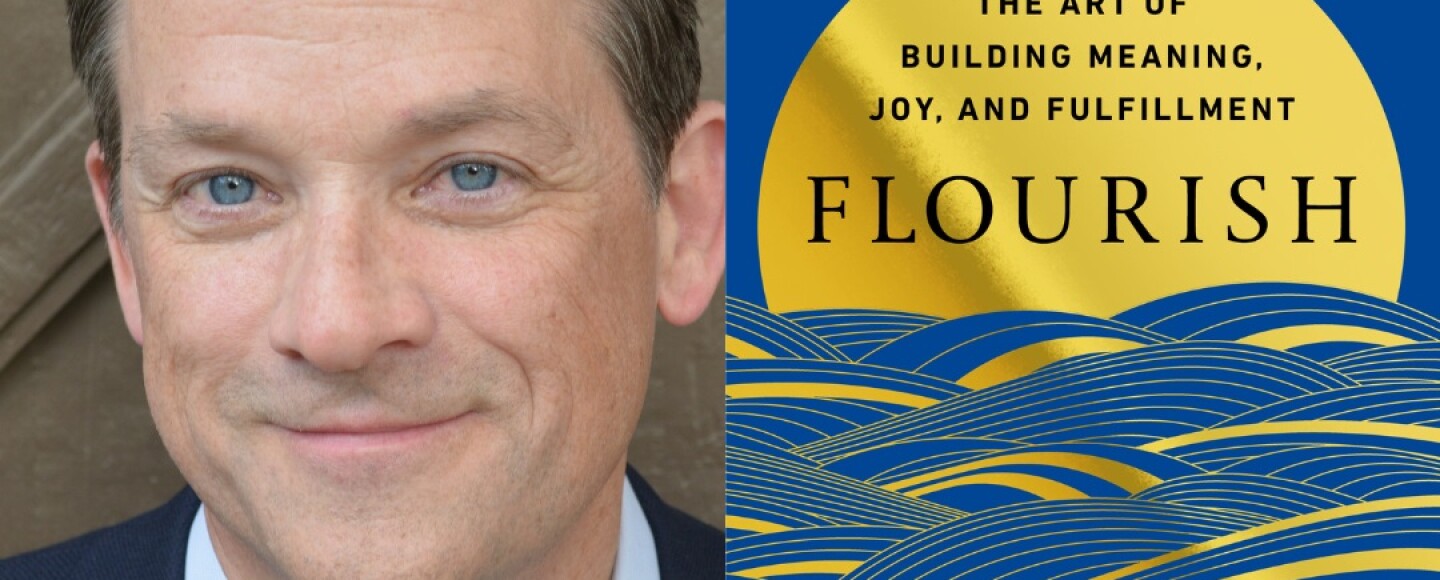 Author Daniel Coyle and the cover of "Flourish" 