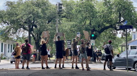 Several dozen people gathered to protest the killing of George Floyd and other black Americans at Claiborne and Esplanade avenues in New Orleans. May 29, 2020.