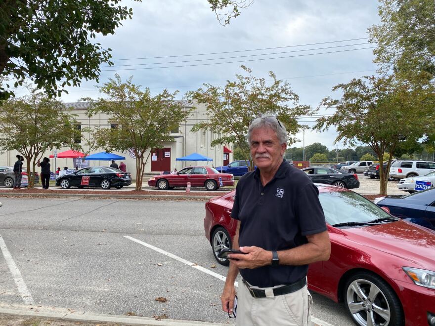 Dwight Sheppard, a poll observer and Democratic Party member in Bladen County