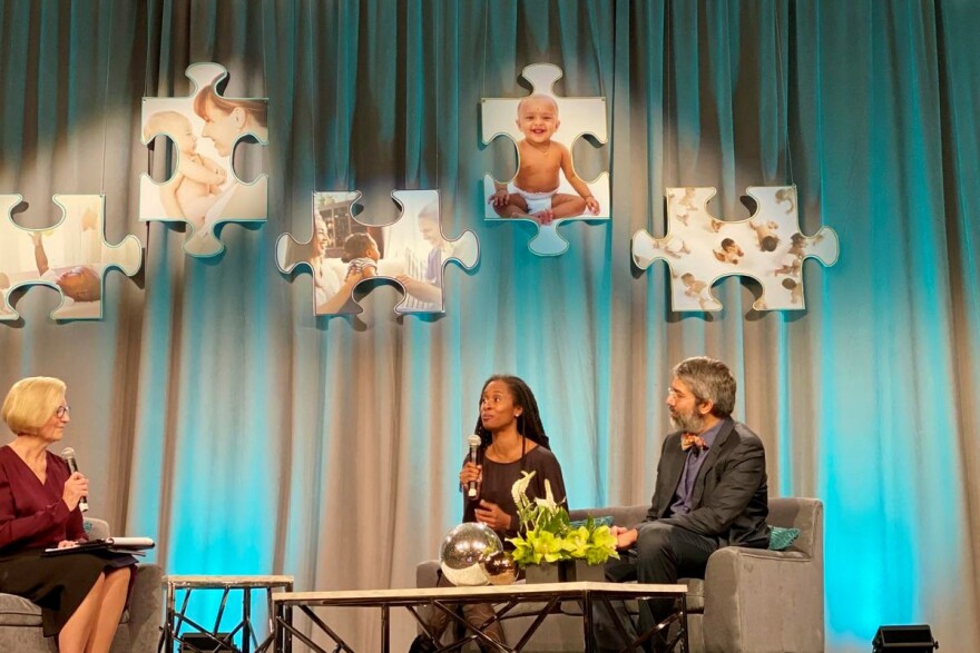 State Health Commissioner Kris Box discusses infant mortality with Dr. Nzinga Harrison and Dr. Dipesh Navsaria at the Labor of Love Summit Dec. 11.