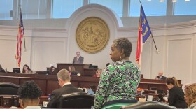 Sen. Val Applewhite, D-Cumberland, speaks out against proposed new abortion restrictions during the N.C. Senate's debate on Thursday.