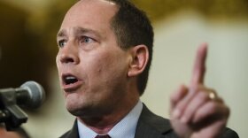 FILE - In this Tuesday, Feb. 5, 2019, file photo, Senate President Pro Tempore Joe Scarnati, R-Jefferson, speaks after Democratic Gov. Tom Wolf delivered his budget address for the 2019-20 fiscal year to a joint session of the Pennsylvania House and Senate in Harrisburg, Pa. Scarnati said Wednesday, Feb. 12, 2020, that he will not seek re-election. Scarnati is a fifth-term Republican senator from northern Pennsylvania. (AP Photo/Matt Rourke, File)