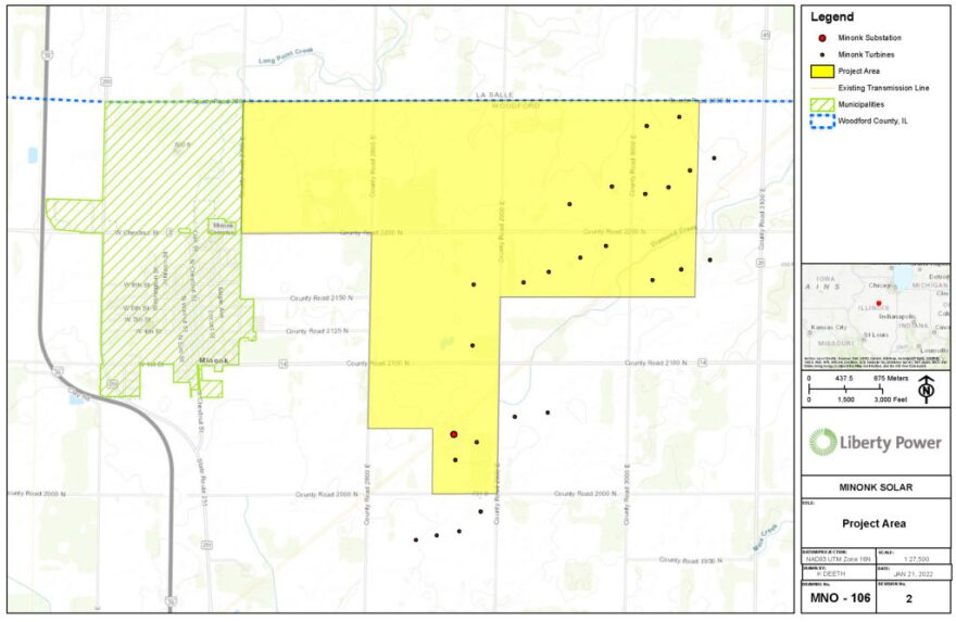 The proposed map for the Minonk solar farm.