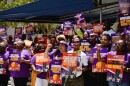 Healthcare workers, immigrants, and union members call out the Trump administration and Congress for approving the new tax and spending law they say gives billionaires “even bigger tax cuts” and whose cuts to Medicaid will hurt Jackson Memorial, one of the nation’s largest public hospitals. They protested Saturday, July 26, in front of Jackson Memorial Hospital in Miami. It was part of a nationwide Day of Action organized by the Service Employees International Union (SEIU), along with local affiliated unions and the Committee of Interns and Residents.