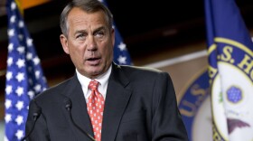 House Speaker John Boehner of Ohio speaks to reporters on Capitol Hill Thursday after private talks with Treasury Secretary Timothy Geithner.