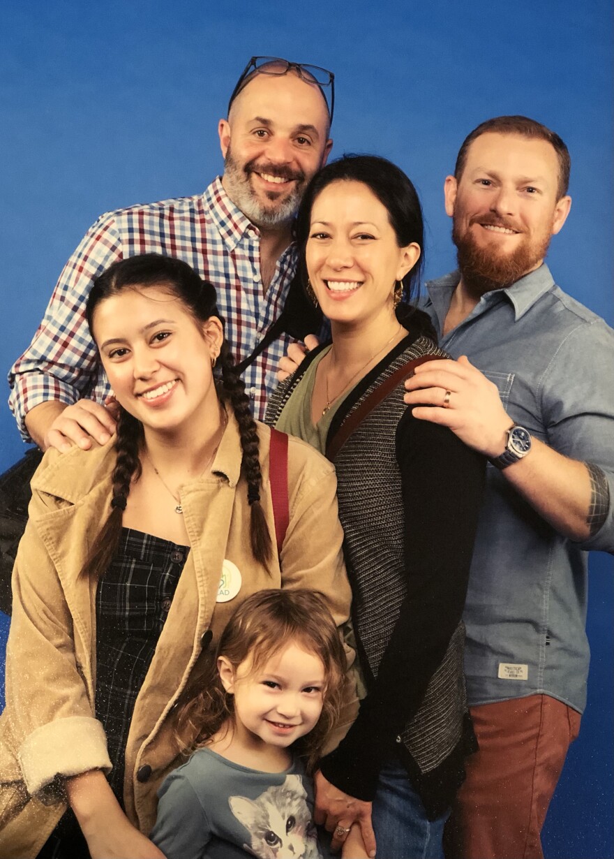 Clockwise from top left: Jason Deitz, Ana Ware, Jason Ware, Indigo Ware and Gwen Deitz.
