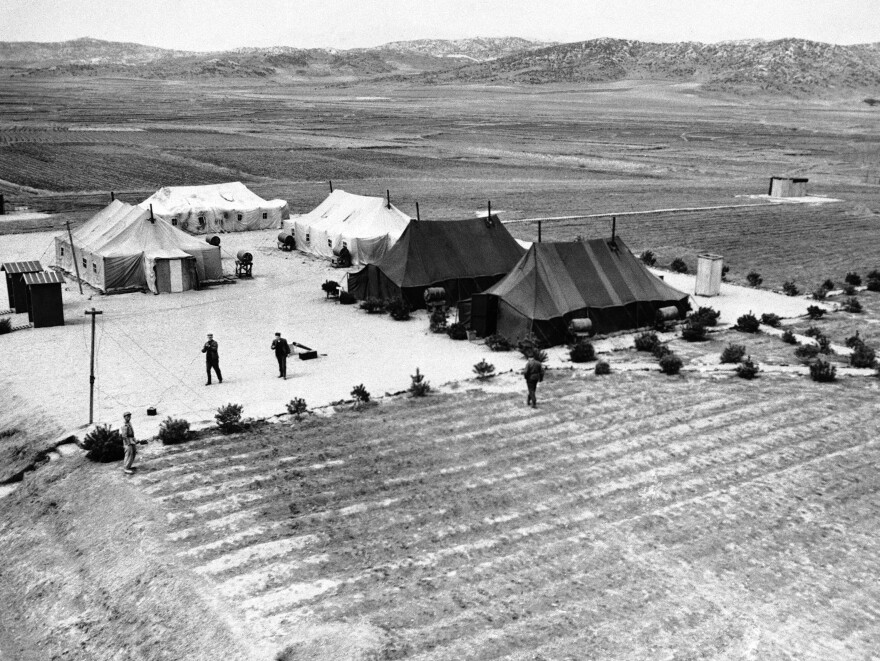 Tents at the Korean armistice conference in June 1951. Pyongyang stalled the talks by arguing over such minutiae as the height of chair legs.