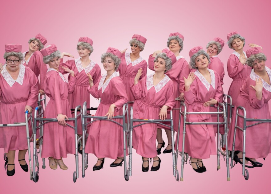 The little old lady chorus line from "The Producers" at the Kalamazoo Civic Theatre