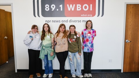Five students visit WBOI as part of the Women's Fund of Greater Fort Wayne's Take A Girl To Work Day initiative.