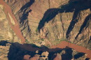 Bright Angel Canyon, the scene of flash floods, runs into the Colorado River in the Grand Canyon, Monday, Aug. 31, 2026, at Grand Canyon National Park, Ariz.