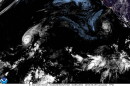 A satellite image shows Hurricane Lowell drawing closer to the state in the early morning hours on Sept. 7, 2026.