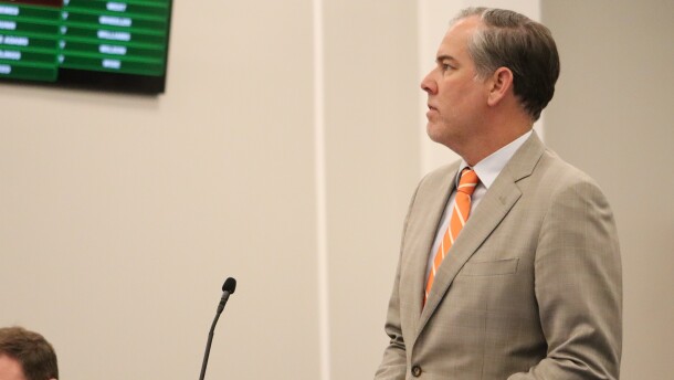 Senate Republican Floor Leader Max Wise watches as lawmakers vote to override another of Democratic Gov. Andy Beshear's vetoes on the penultimate day of the 2026 session of the Kentucky General Assembly.