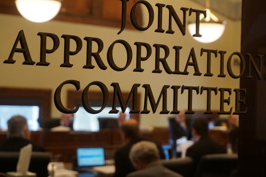 A sign for the appropriations committee.