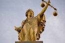 "Golden lady justice" in Bruges, Belgium.