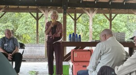 Beth Macy, Democratic candidate for Virginia's 6th Congressional District, met with veterans in Winchester on July