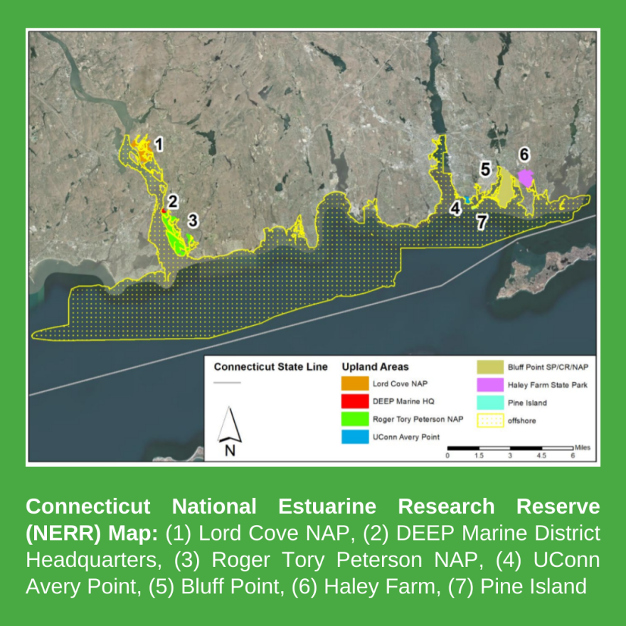 A map of the National Estuarine Research Reserve.