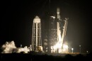 FILE - A SpaceX Falcon 9 rocket lifts off from pad 39A with a payload of a pair of lunar landers at the Kennedy Space Center in Cape Canaveral, Fla., Jan. 15, 2025.