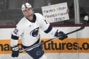 Penn State's Gavin McKenna skates against Arizona State during the second period of an NCAA college hockey game, Friday, Oct. 3, 2025, in Tempe, Ariz.