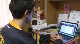 IU student Ben Segelbaum scrolls through Draft Kings, a daily fantasy sports site.