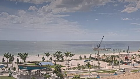 Fort Myers Beach pier from Margaritaville Beach Resort area.
