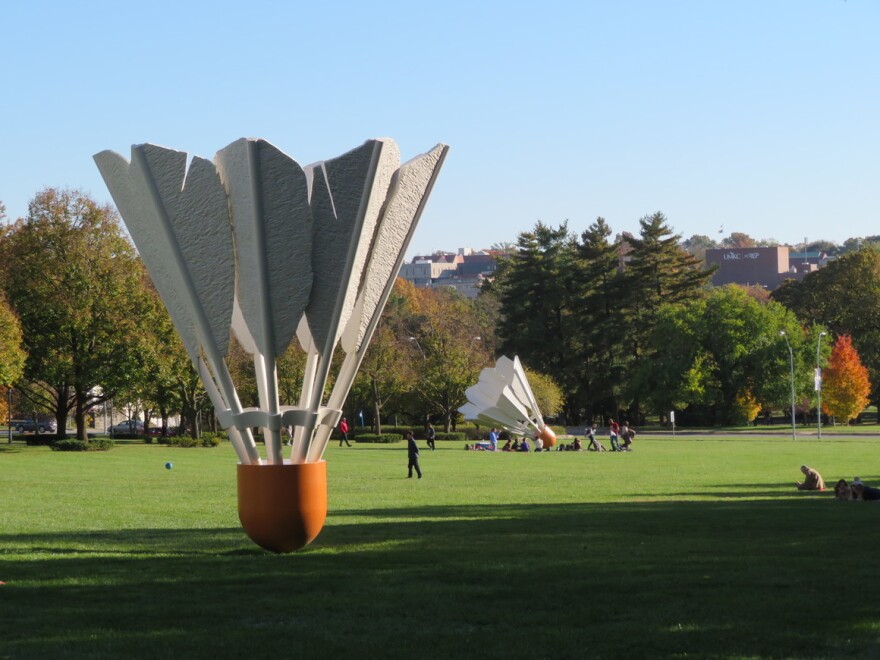 Numerous other displays of public art are easy to spot all over Kansas City — including the iconic Shuttlecocks on the grounds of the Nelson-Atkins Museum of Art.