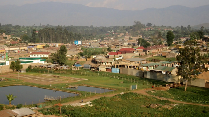 The view of Fort Portal, Uganda, from Rwengoma Hill.