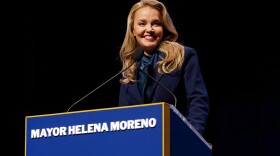 Mayor Helena Moreno delivers her inaugural address after being sworn in as New Orleans' 63rd mayor, outlining her vision for the city's future before a crowd of more than 2,500 guests at the Saenger Theatre on Monday, Jan. 12, 2026 in New Orleans.